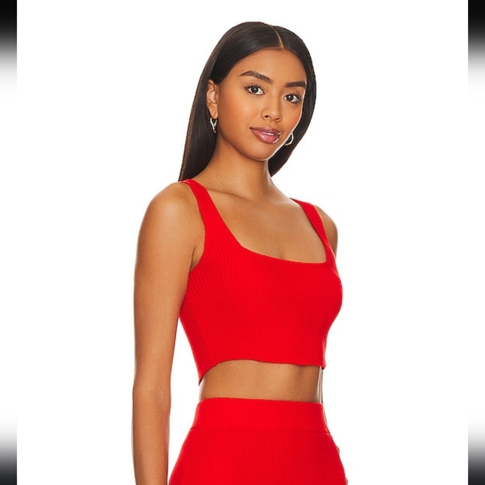 NWT Lita By Ciara True Rib Crop Top in Fiery Red Size XL